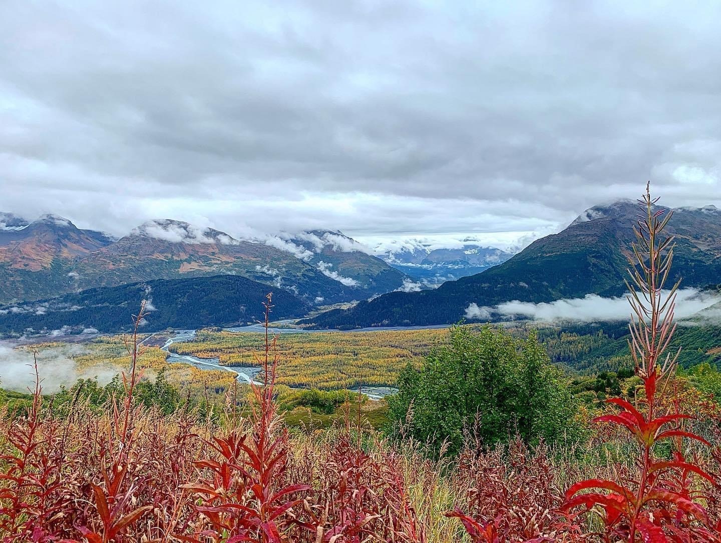 fall colors in river valley