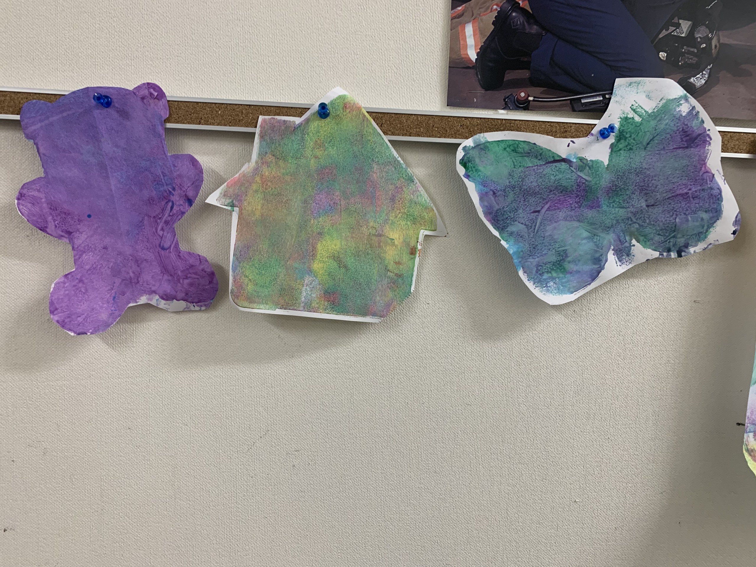 display of children's artwork