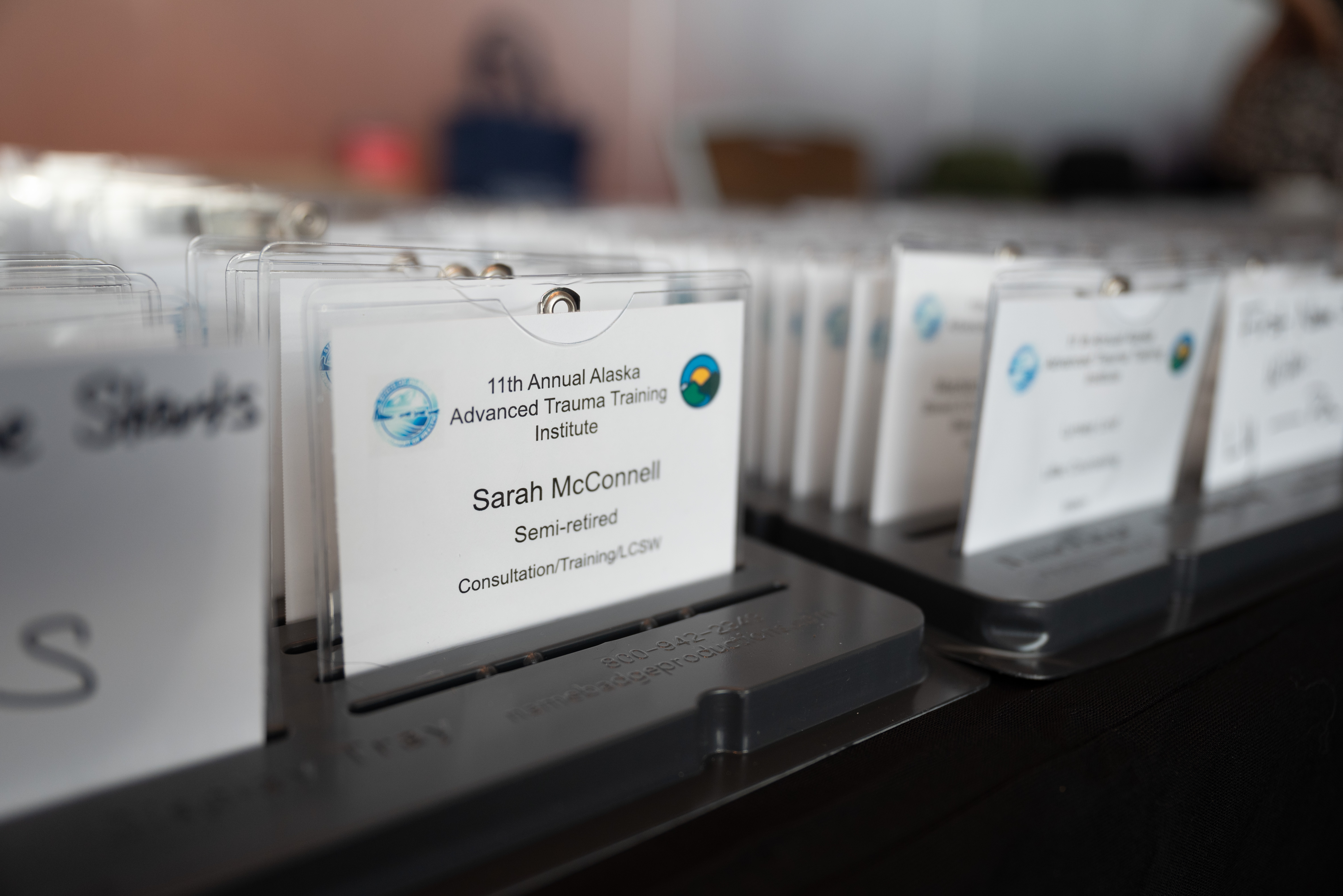 name tags ready for conference parfticipants